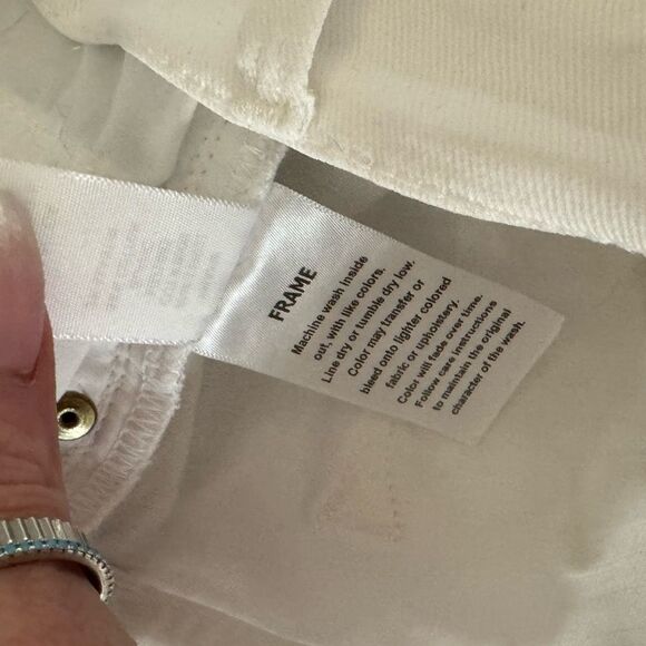 Frame Le Garçon Boyfriend Straight Leg Jeans in Blanc 28 - Picture 7 of 7